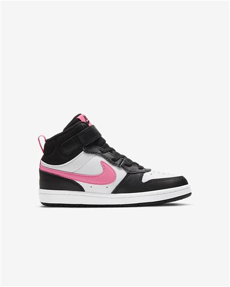 nike court borough mid 2 sneakers wit/roze kinderen